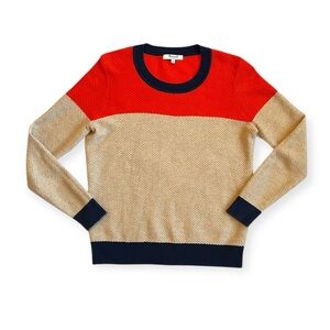 Madewell Colorblock Red and Navy Sweater